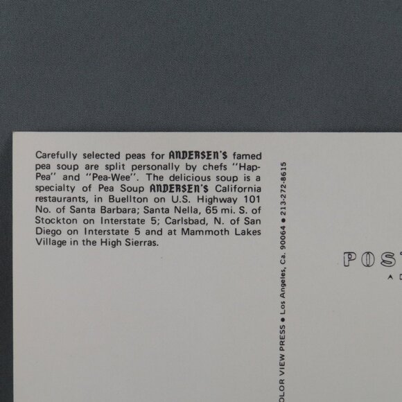 Vintage Postcard - Andersen's Restaurant Santa Barbara - Kolor View Press - Picture 2 of 4